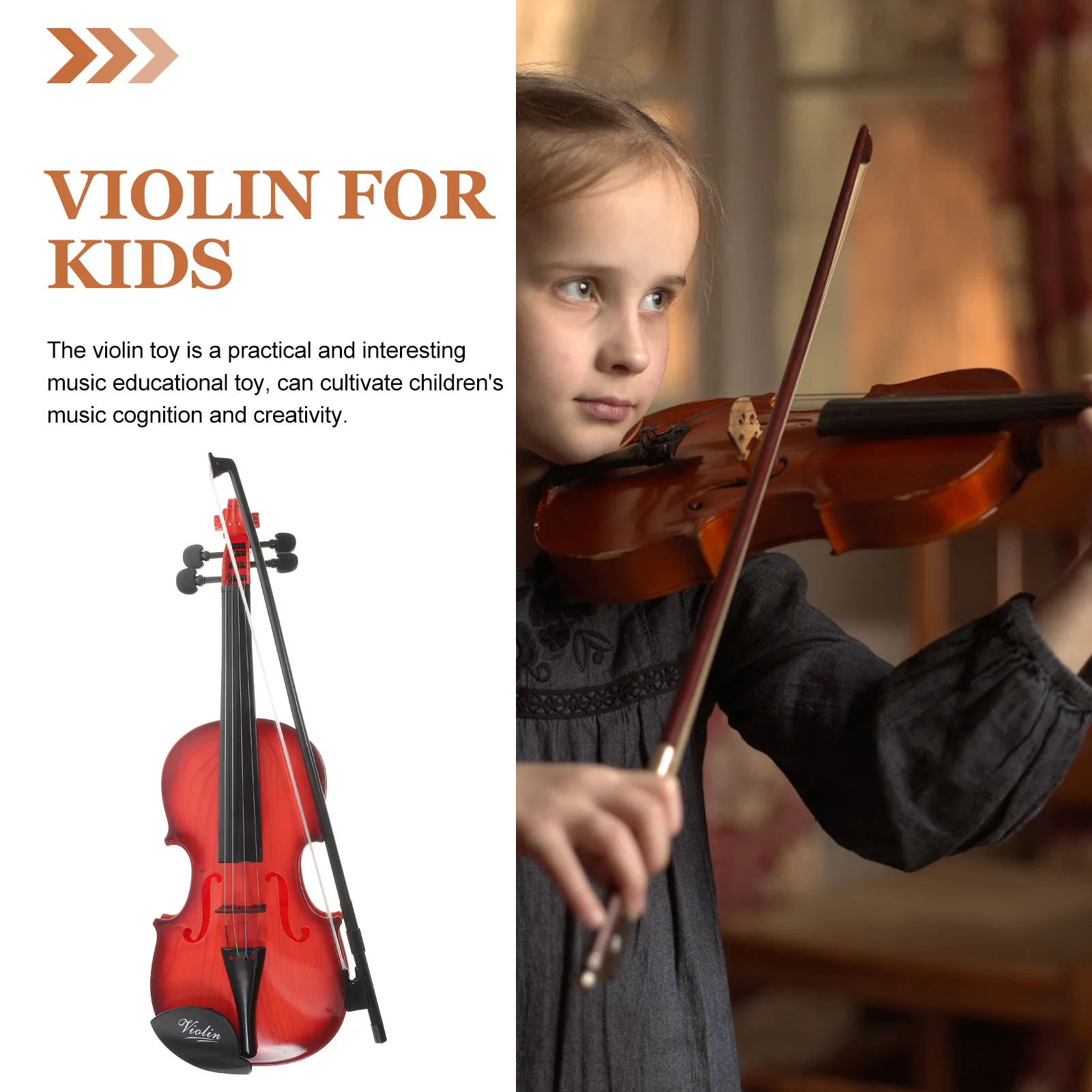 Strumento musicale Violino Giocattolo Bambino Giocattoli per bambini Giochi di finzione in plastica Bambini per principianti