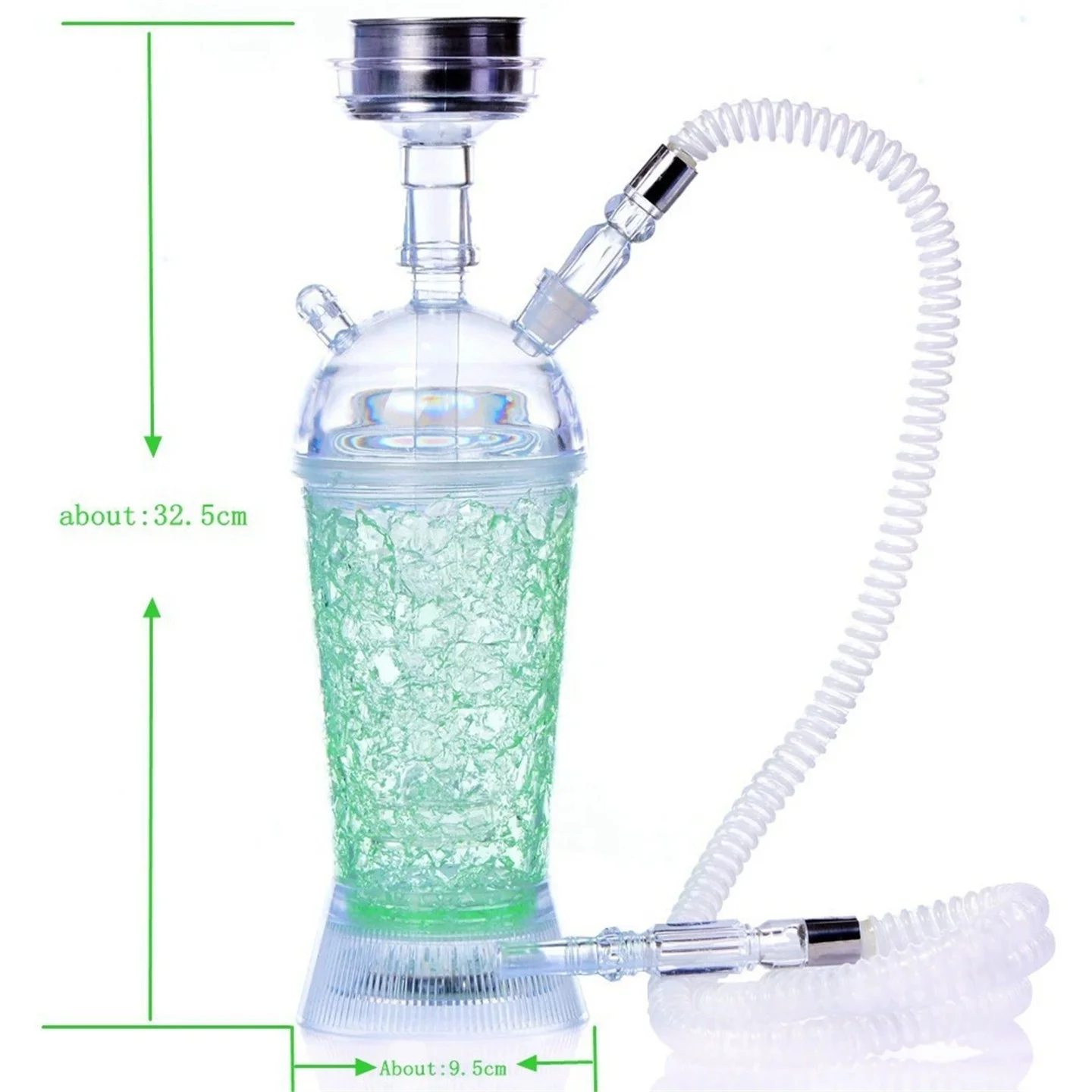 2 Pieces/Lot Portable Acrylic Car Hookah Set With Accessories 1- Hose And Charcoal Pot Arabic Shisha Pipe