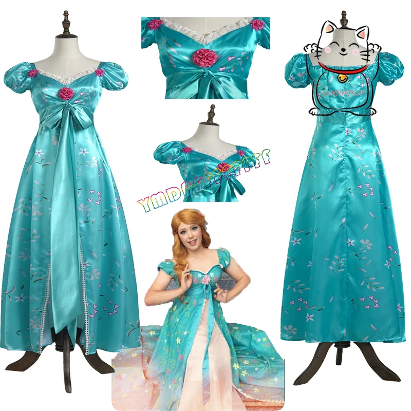

Anime Giselle cosplay dress noble princess green elegant floral bow new style