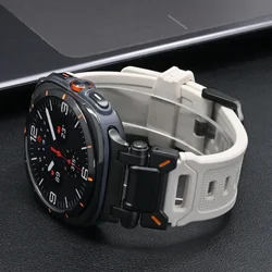 Men Rubber Loop Strap for Samsung Galaxy Ultra 47mm Luxury Sports Band for SAMSUNG GALAXY ULTRA 47mm Black Orange Watch Band