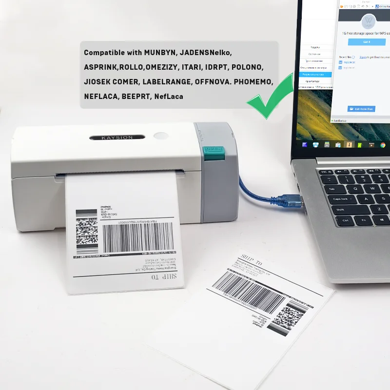 4x6 inci label termal langsung 500 label Per bertumpuk-label perekat kuat tahan terhadap air & minyak untuk label pengiriman