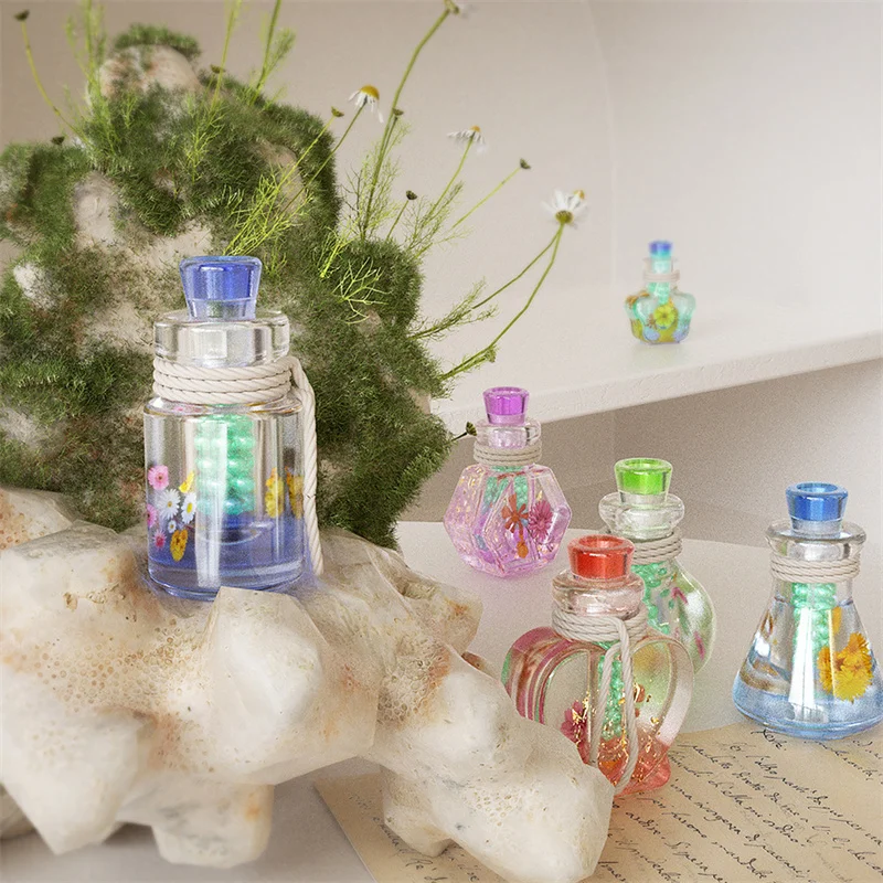 DIY Crystal Drop Glue Drift Bottle Making Mold Night Light Wishing Aromatherapy Quicksand Bottles Silicone Mould