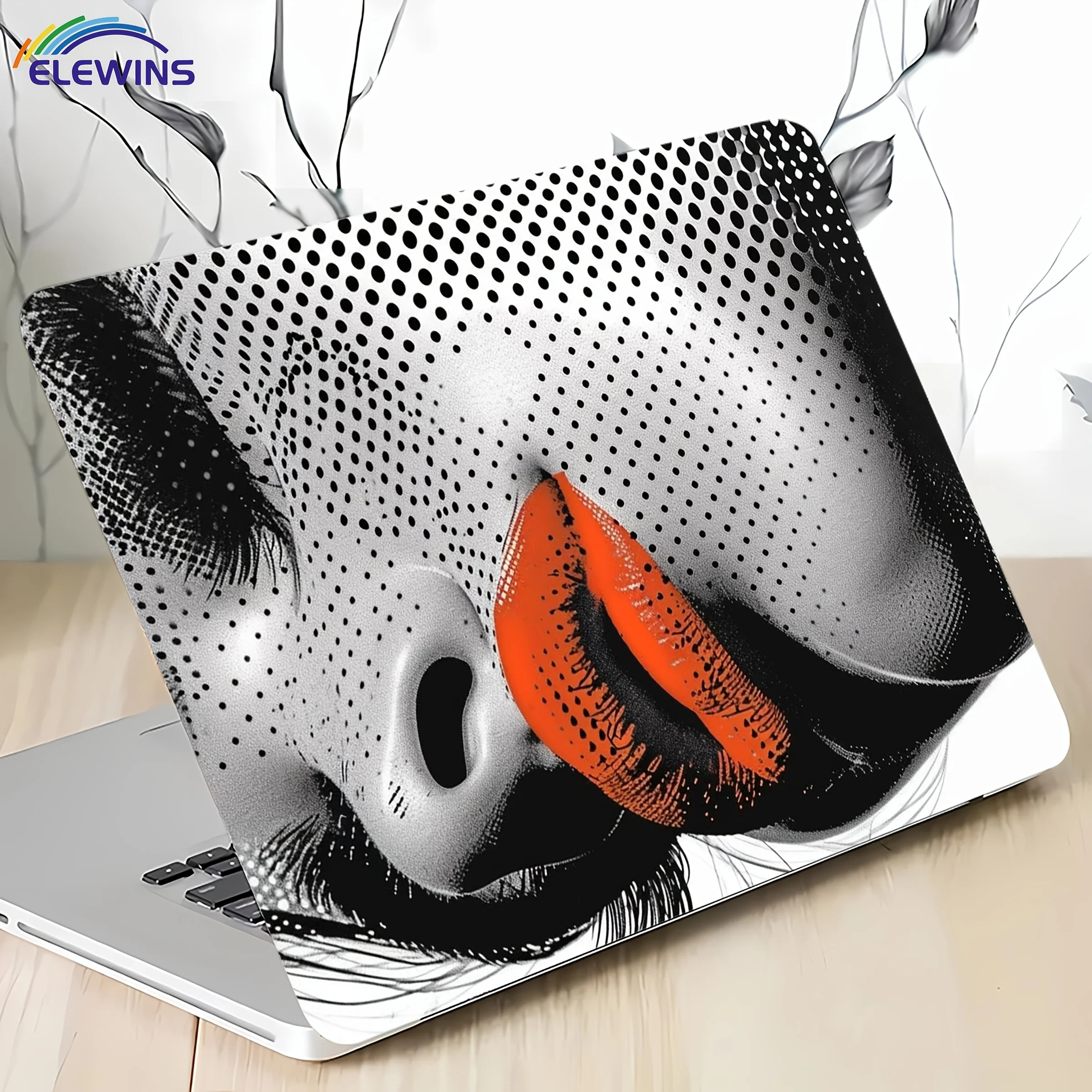 2-Pack Red Lip Girl Pattern Laptop Art Decal Case, Universal Laptop Skin Sticker Suitable for laptop, car, helmet, motorcycle,