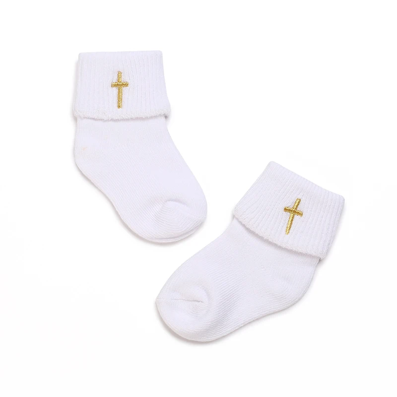 4 Pairs WHITE Soft Baptism COTTON NEW BORN COTTON INFANT TODDLER BABY SOCKS 0-18Month