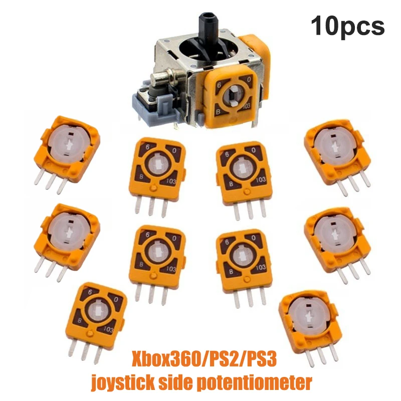 

10Pcs New 3D Analog Joystick Stick For Xbox 360 XBOX360 For PS2 Controller Handle 3D Joystick Side Potentiometer