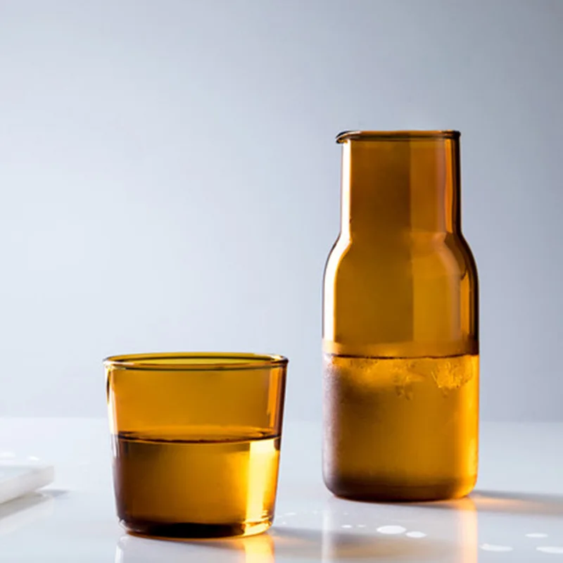 

1 PC 500ML High Borosilicate Glass One Person Tea Pot Color Cool Water Creative Milk Cup Simple Cold Water Pot