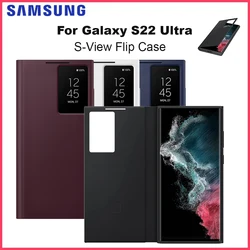 Original Samsung S-View Flip Case for Galaxy S22 Ultra Smart View Clear Mirror Flip Cover Protector EF-ZS908