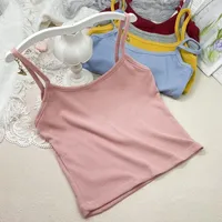 Summer New Solid Color Small Camisole for Girls and Students, with A Slimming Look and A Versatile Thread Vest. Short Base Shirt