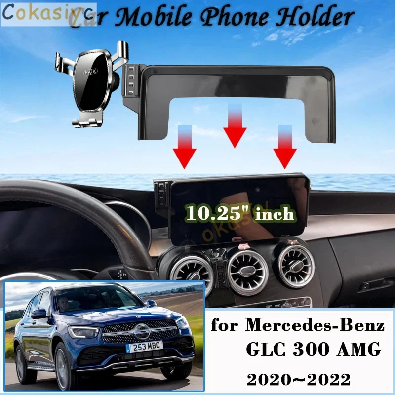 Car Phone Holder for Mercedes-Benz GLC 300 43 AMG 63 S 2020~2022 Air Vent Cellphone Mount GPS Bracket Gravity Stand Accessories