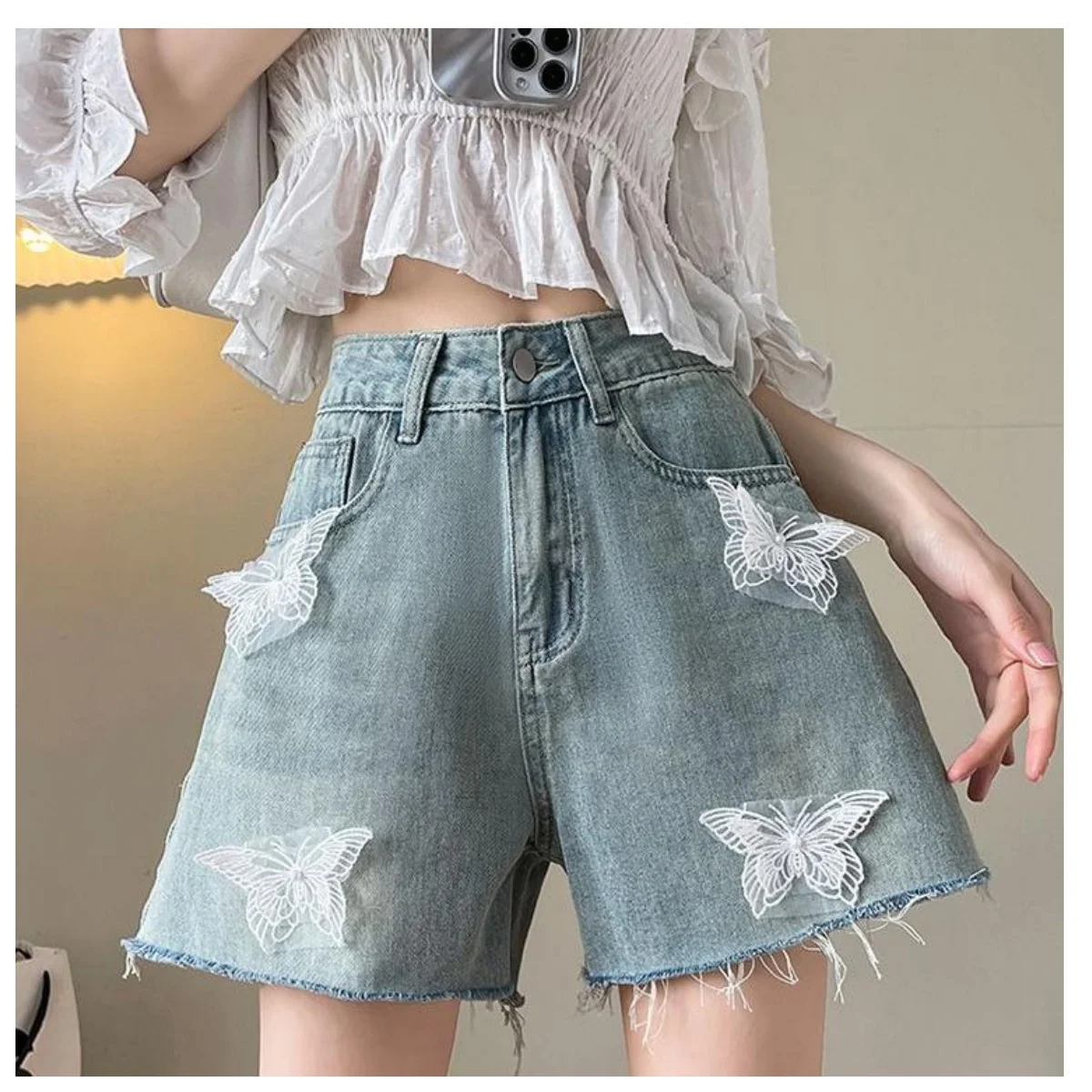 

Women's Jean Shorts Summer A-line Designer Denim Shorts Blue Fashion Casual Hot Girl Style High Waist Short Jeans Vintage 9Os