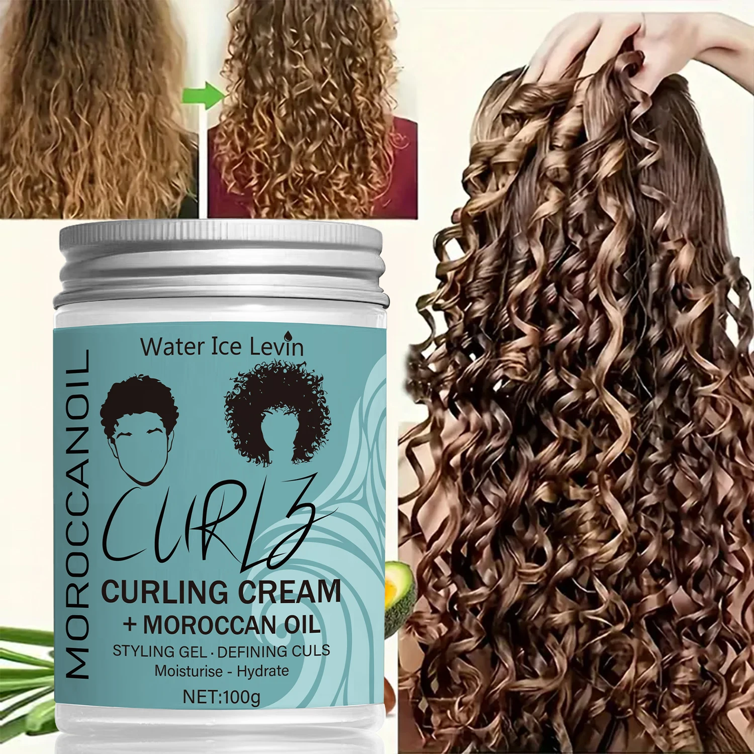 

Coconut Oil Curling Cream - Hydrating Curl Definition, Softness & Shine, Frizz Control, Winter Hair Care, All Hair Types