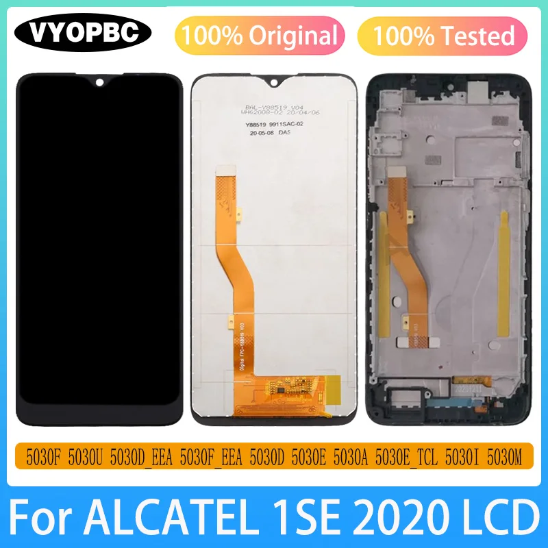 For ALCATEL 1SE 2020 Original LCD Display With Frame Panel Digitizer Assembly Repair Replacement Parts 5030F 5030U 5030D Screen