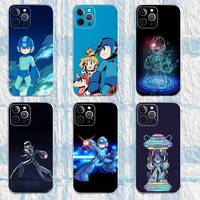 R-Rockman M-Megaman Phone Case For iPhone 16,15,14,13,12,11 Pro,Max,Plus,X,XS,XR,SE,Mini Transparent Silicone Soft
