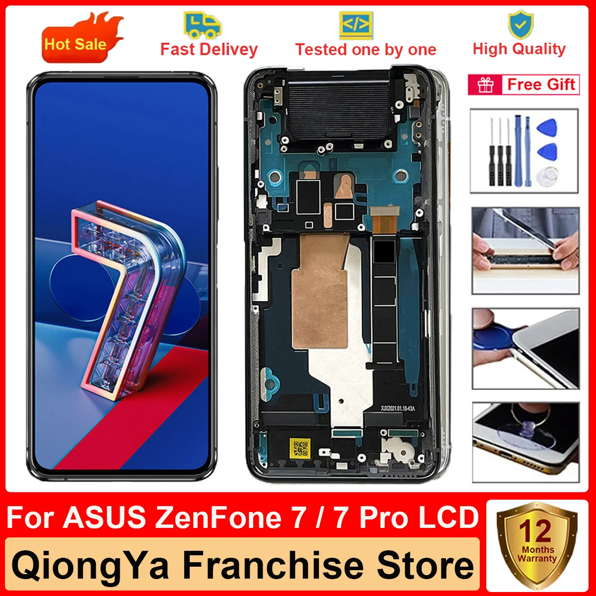Conjunto de pantalla LCD con pantalla táctil para ASUS Zenfone 7 ZS670KS / Zenfone 7 Pro ZS671KS