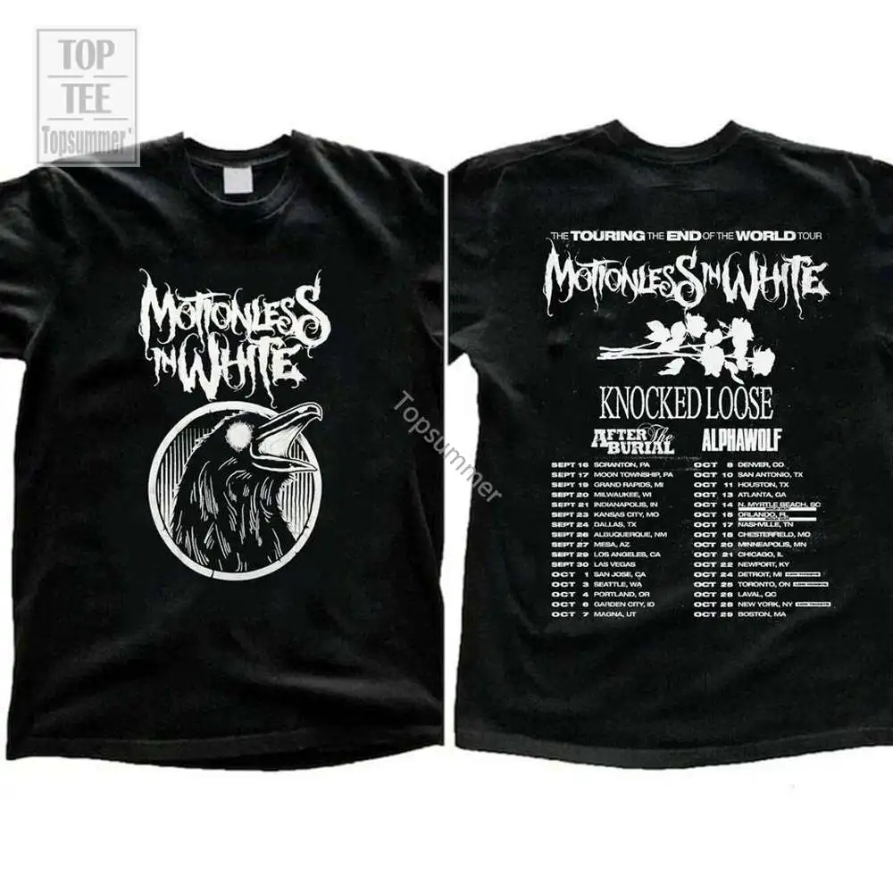 Футболка с надписью «End Of The World Tour» 2023, белая футболка Us Tour 2023 без переворота