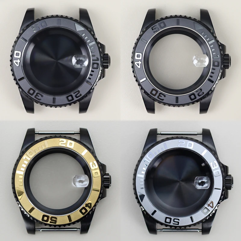 

40mm Black PVD Case Yacht Design Style For Seiko NH35 NH36 NH38 NH34 ETA 2824 Miyota 8215 Movement 28.5mm Dial 100M Waterproof