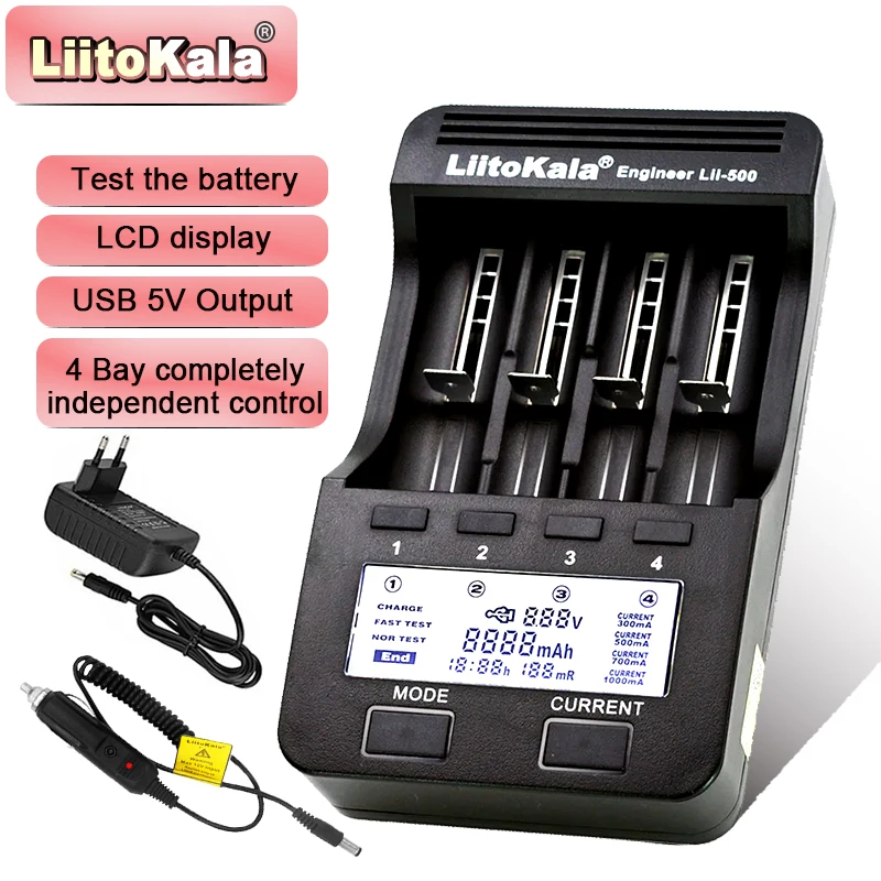 

LiitoKala Lii-500 Lii-S8 Lii-S12 Lii-500S Lii-600 LCD 3.7V/1.2V AA/AAA 18650/26650/16340/14500/10440/18500 Battery Charger
