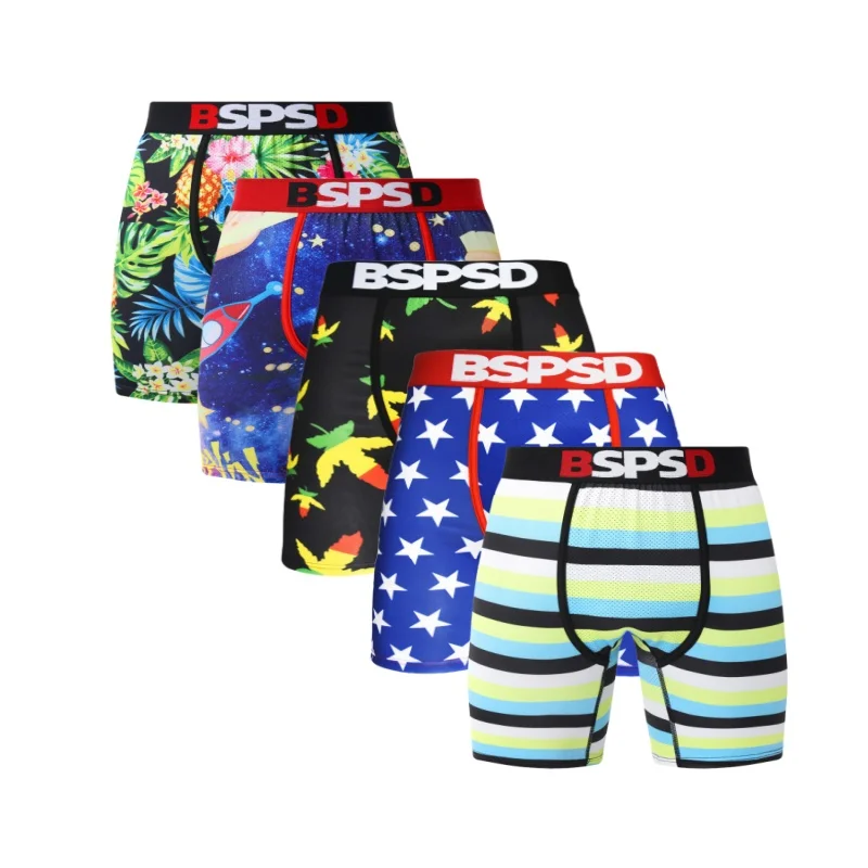 

5Pcs Men Underwear Boxers Sexy Breathable Male Underpants Fashion Print Men's Panties Lingerie Comfor Man Boxer Briefs Trunks