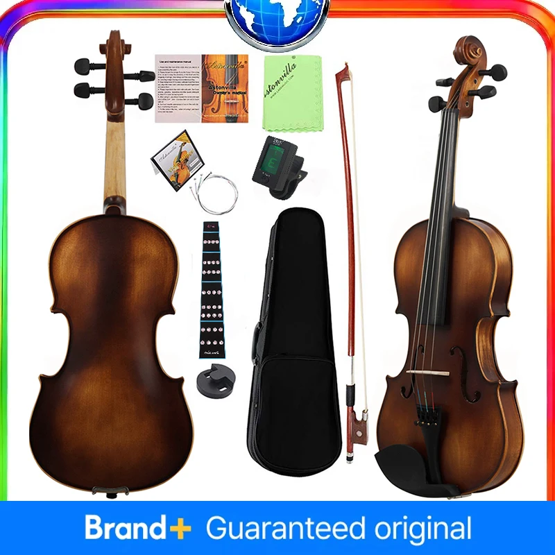 

Скрипка 4/4 3/4, акустическая ретро-цветная скрипка из цельного дерева, ель, клен, скрипка, струнный инструмент для начинающих с струнами для чехла для смычка
