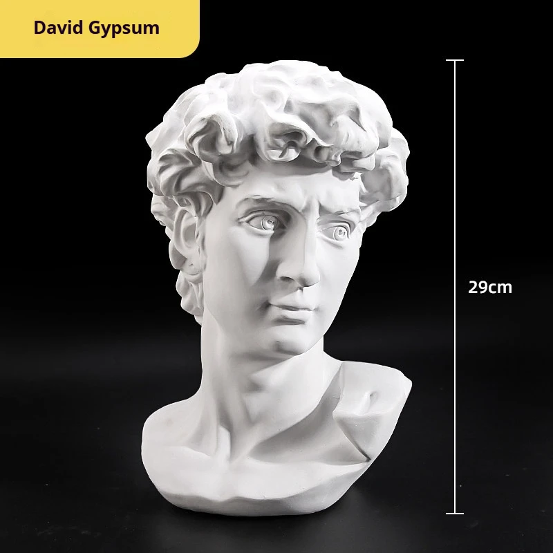Icolour Gypsum Statue Geometry Art Teaching Aids David's Plaster Sketch Model Ornaments Sketches Cubes Sectional  Still life