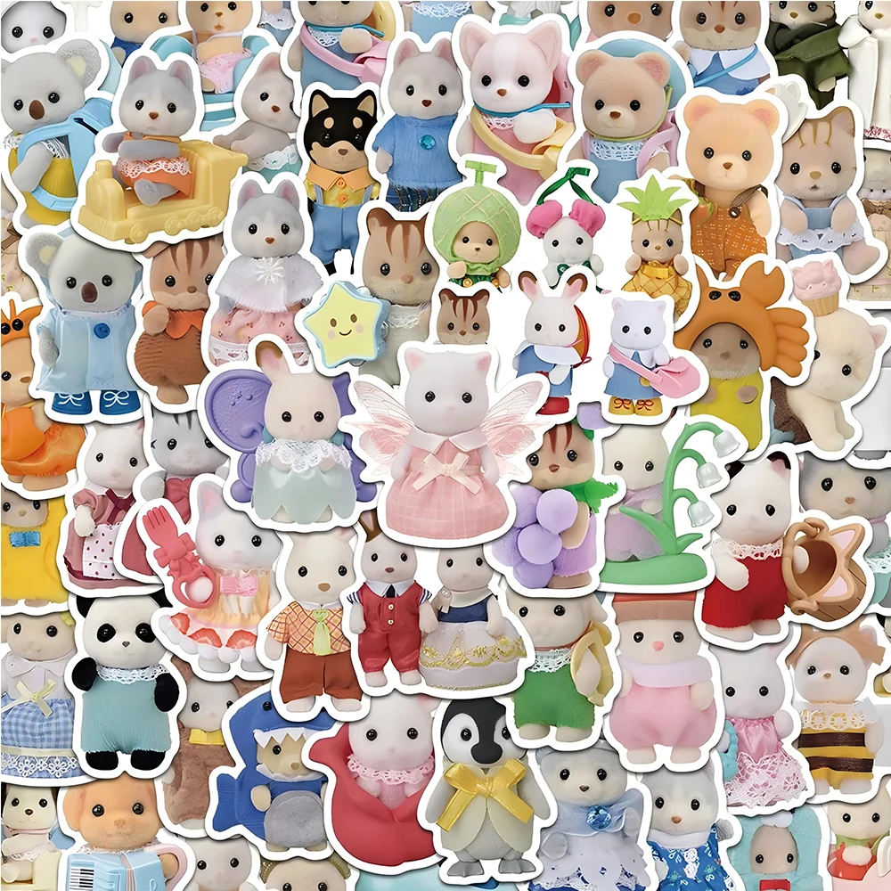 

10/30/55pcs Cartoon Calico Critters Aesthetic Stickers Cute Decals Decorative Suitcase Notebook Waterproof Kid Toy Sticker Gifts