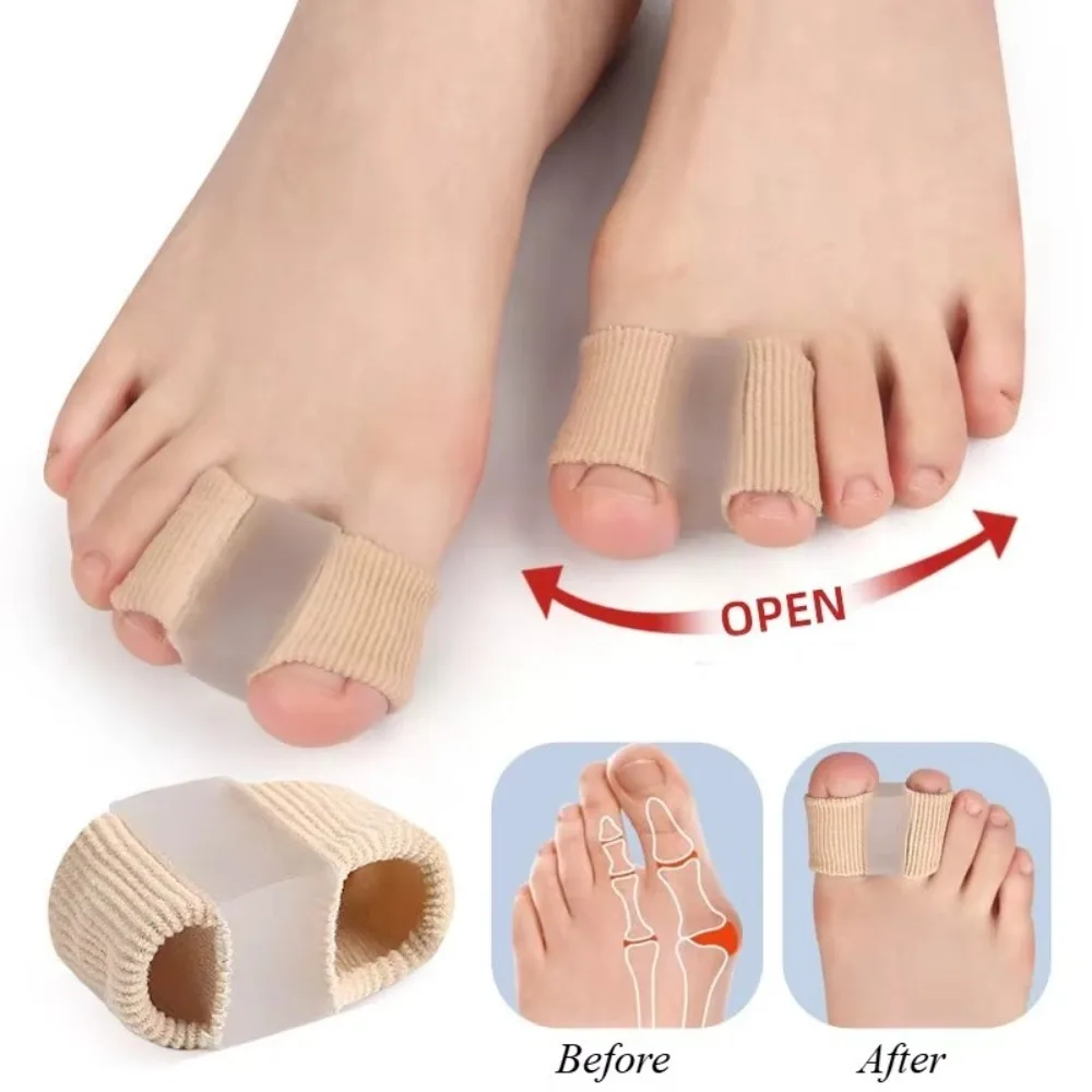 Silicone Two Toe Separator Adjuster Effective Bunion Hallux Valgus Corrector Straightener Feet Bone Thumb Adjuster