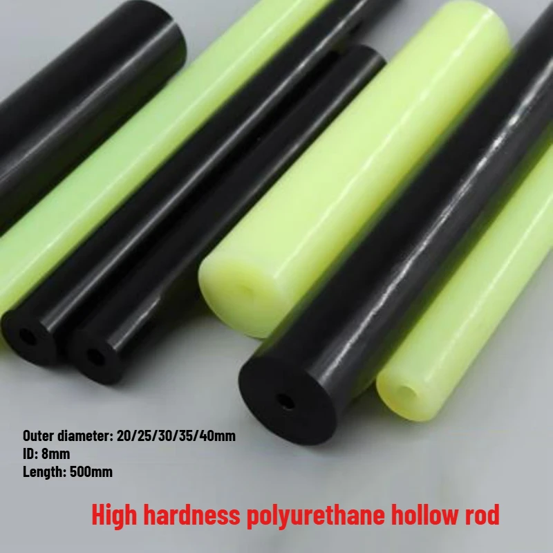 1pcs Length 500mm 90A High Hardness Polyurethane Hollow Rod PU Pipe Bar Mold Shock Absorber Gaskets Outer Diameter 20mm~40mm