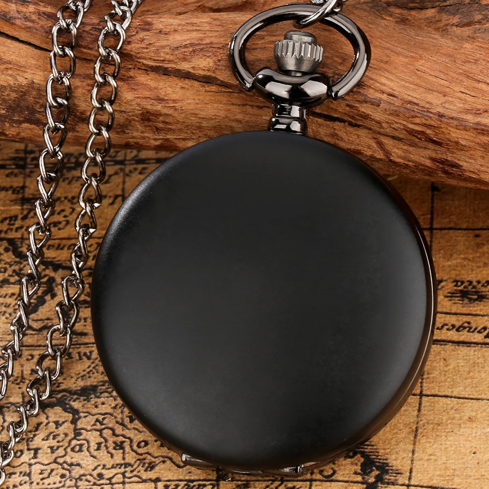 Minimalist Pocket Watch Black Silver Gold Bronze Retro Pendant  Watches Men Women Couple Necklace Clock Souvenirs Gifts