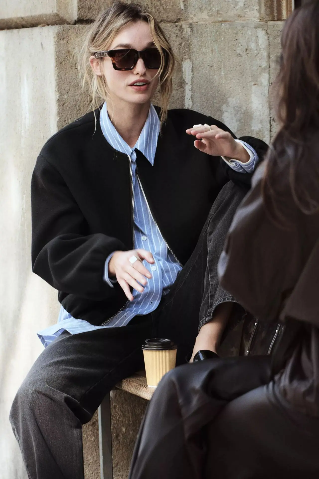 Senhoras moda outono inverno jaqueta feminina retro em torno do pescoço manga longa bainha elástica zíper macio bombardeiro casaco feminino