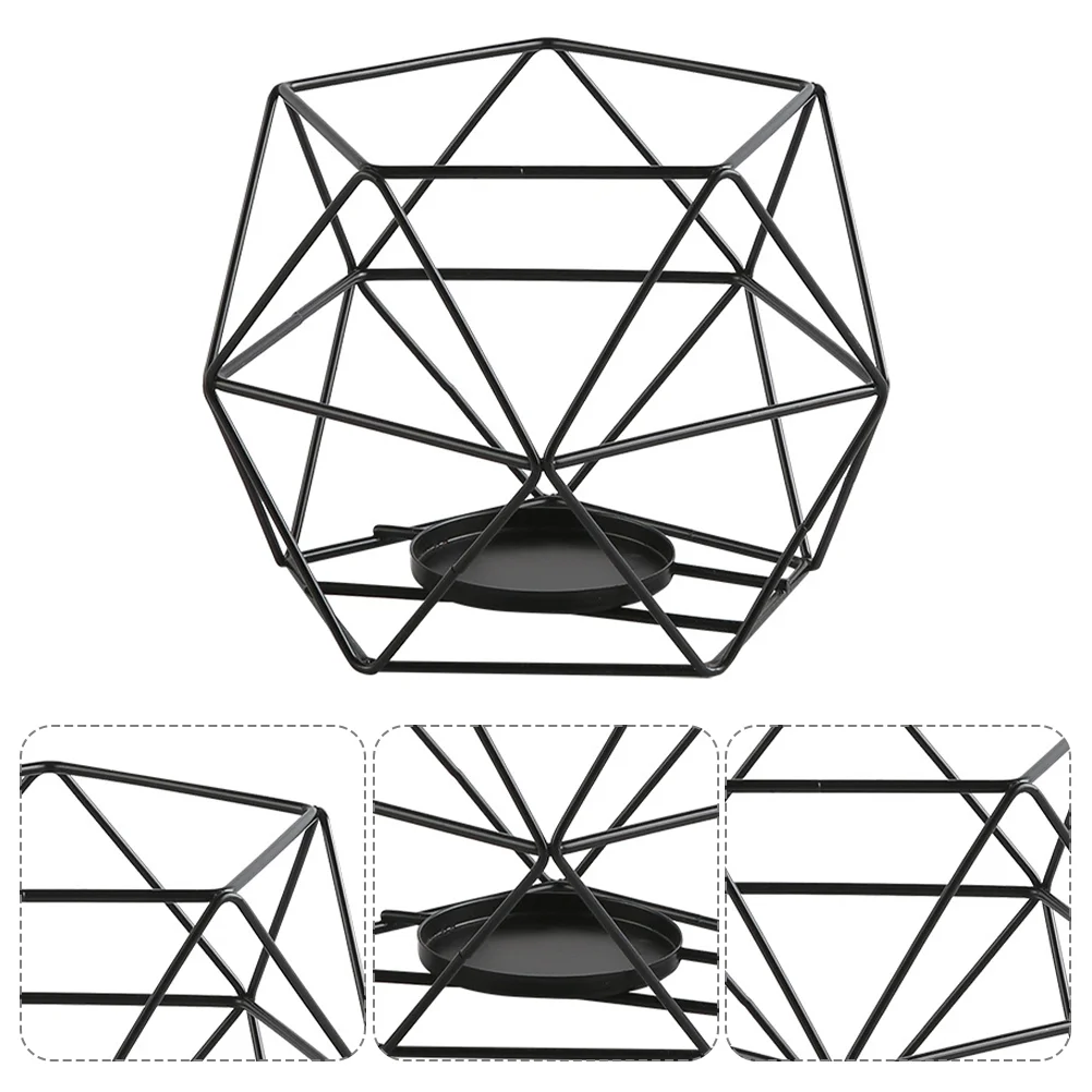 

Candlestick Wedding Decor Hollow Iron Holder Metal Candleholder Out Geometric Decorative
