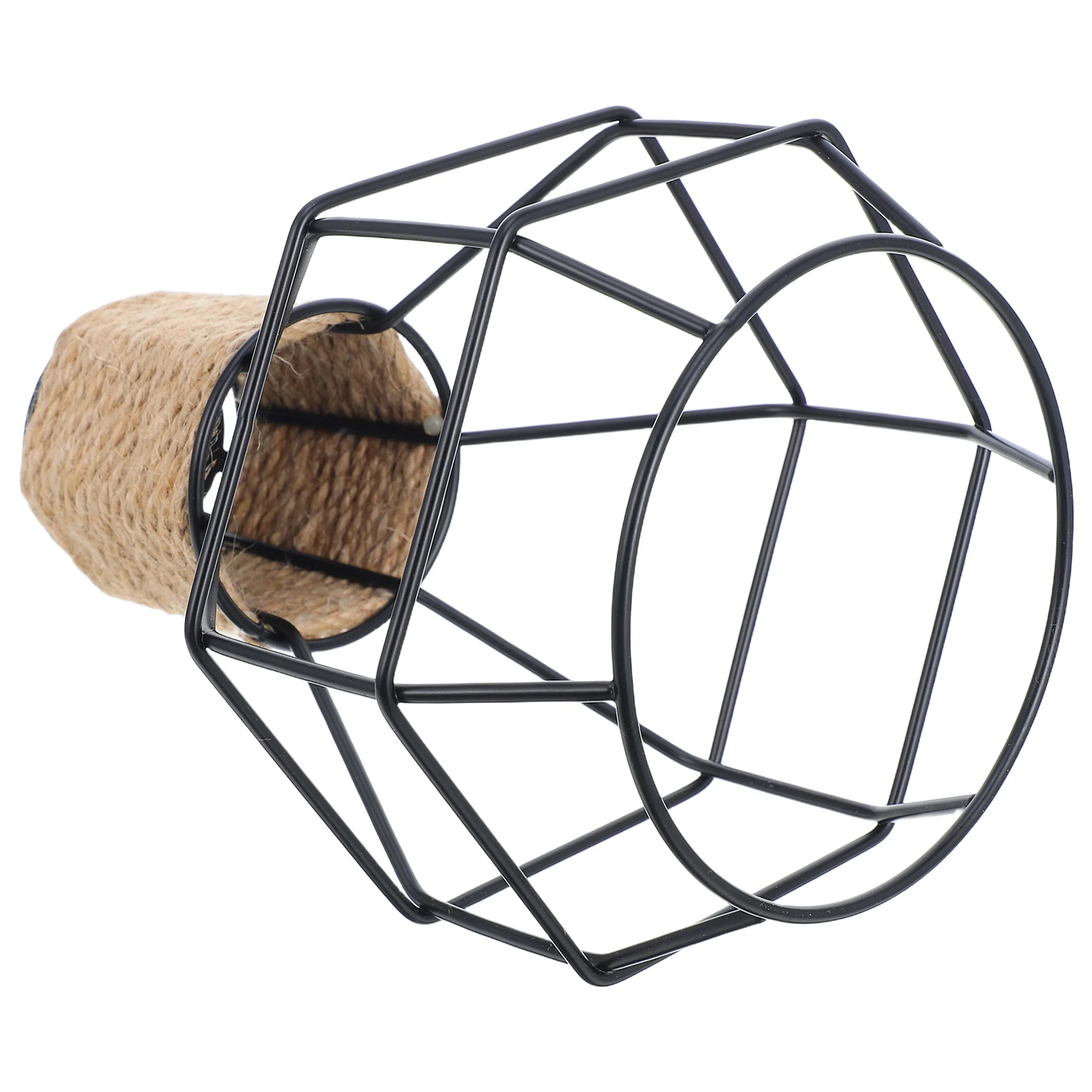 

Iron Lampshade with Jute Rope Cover 10mm Hole Industrial Style Wall Light Shade for Home Decor Rustic Metal Wire Cage