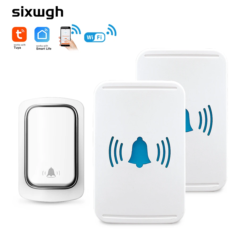 sixwgh-tuya-wifi-outdoor-wireless-self-generating-doorbell-433mhz-waterproof-doorbell-38-smart-life-ringtones