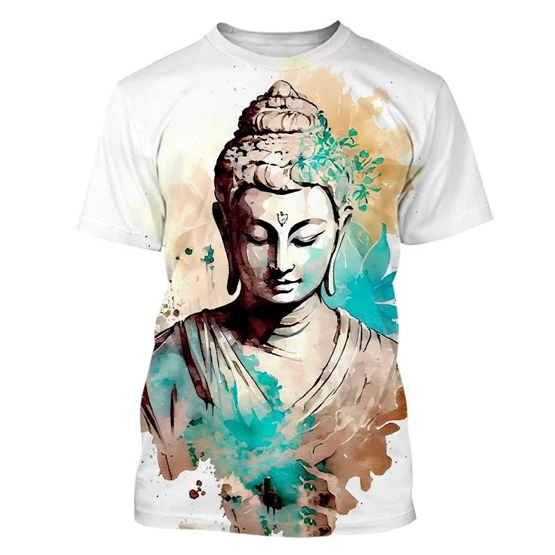 Buddha Shakyamuni 3D Printed T Shirt For Men Fashion Buddhism Harajuku Tops Summer Casual O-neck Short Sleeve Oversized T-shirts