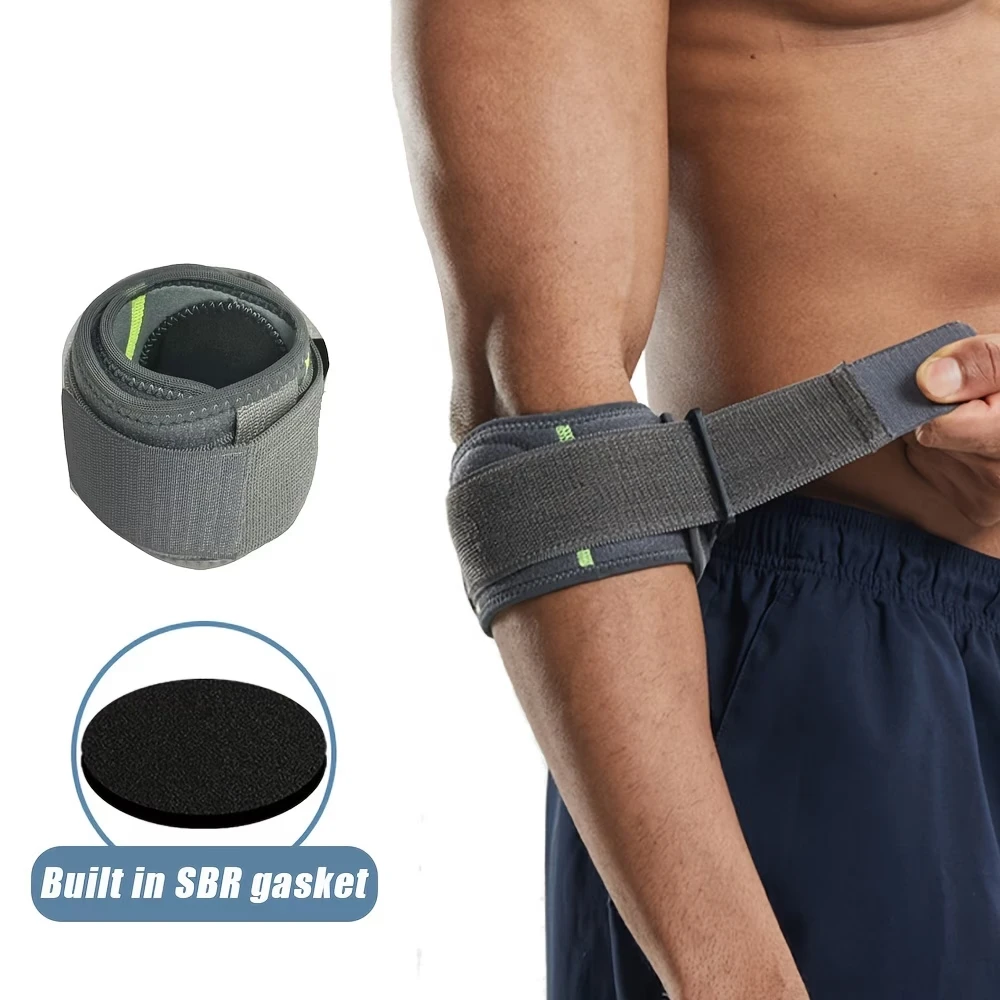 1pc Adjustable Elbow Support Brace, Compression Elbow Strap with Stabilizing Support for Tennis, Basketball, Golf, Gym & Sports