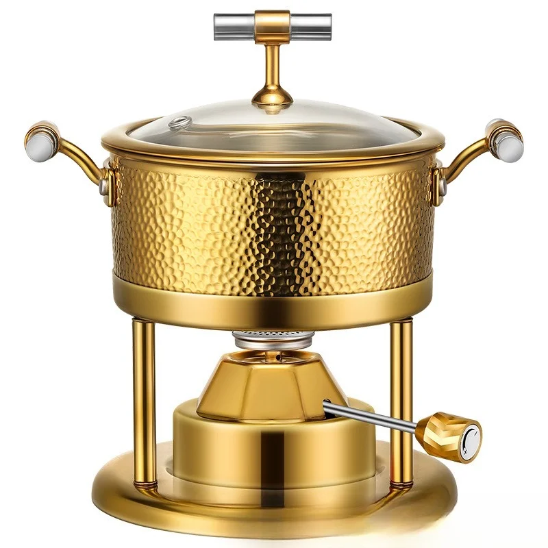 

Stainless steel small hot pot, inflatable stove, adjustable for single person