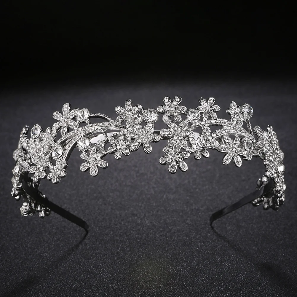 

Vintage Style Flower Rhinestone Headdress For Women Girls Wedding Bridal Party Banquet Lightweight Sparkling Jewelry Accessories
