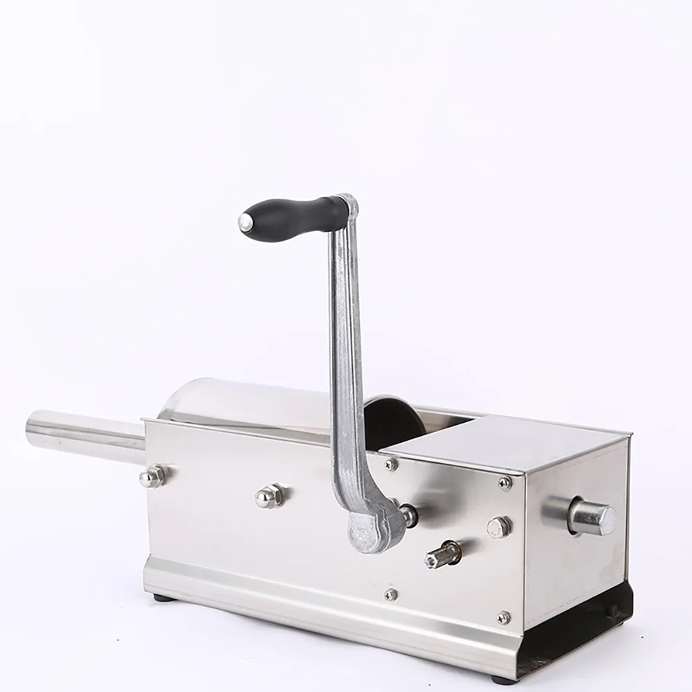 3L Stainless Steel Sausage Filler Horizontal Manual Machine for Making Hot Dog Sausages Suitable for Home and Commercial Use