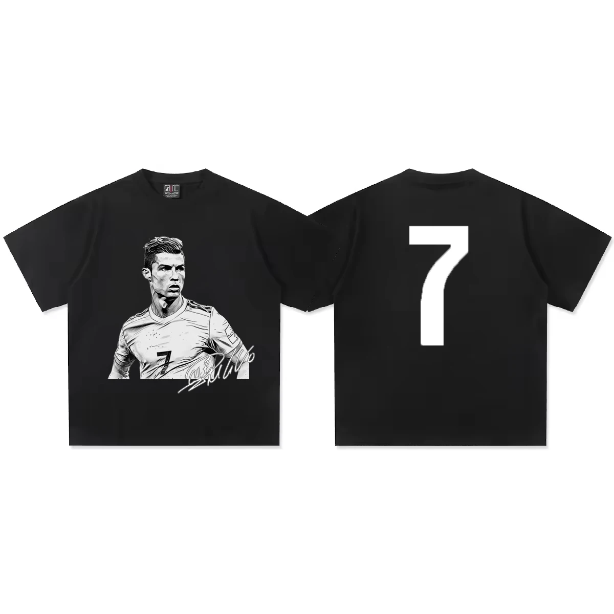 

New Cristiano Ronaldo Fashion Soccer Superstar Print Unisex Fan Cotton T-Shirt Daily Casual Comfortable Cotton Top