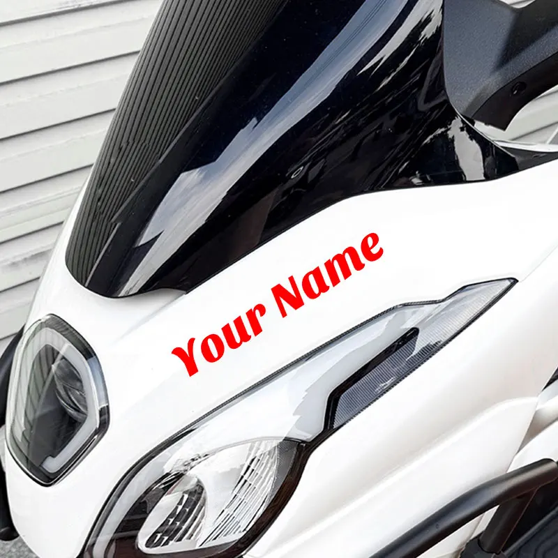 1 قطعة High3CM مخصص فقط النص دراجة نارية ملصقات لوحات جانبية خوذة سكوتر خزان الوقود ذاتية اللصق DIY بها بنفسك شارات الفينيل مقاوم للماء