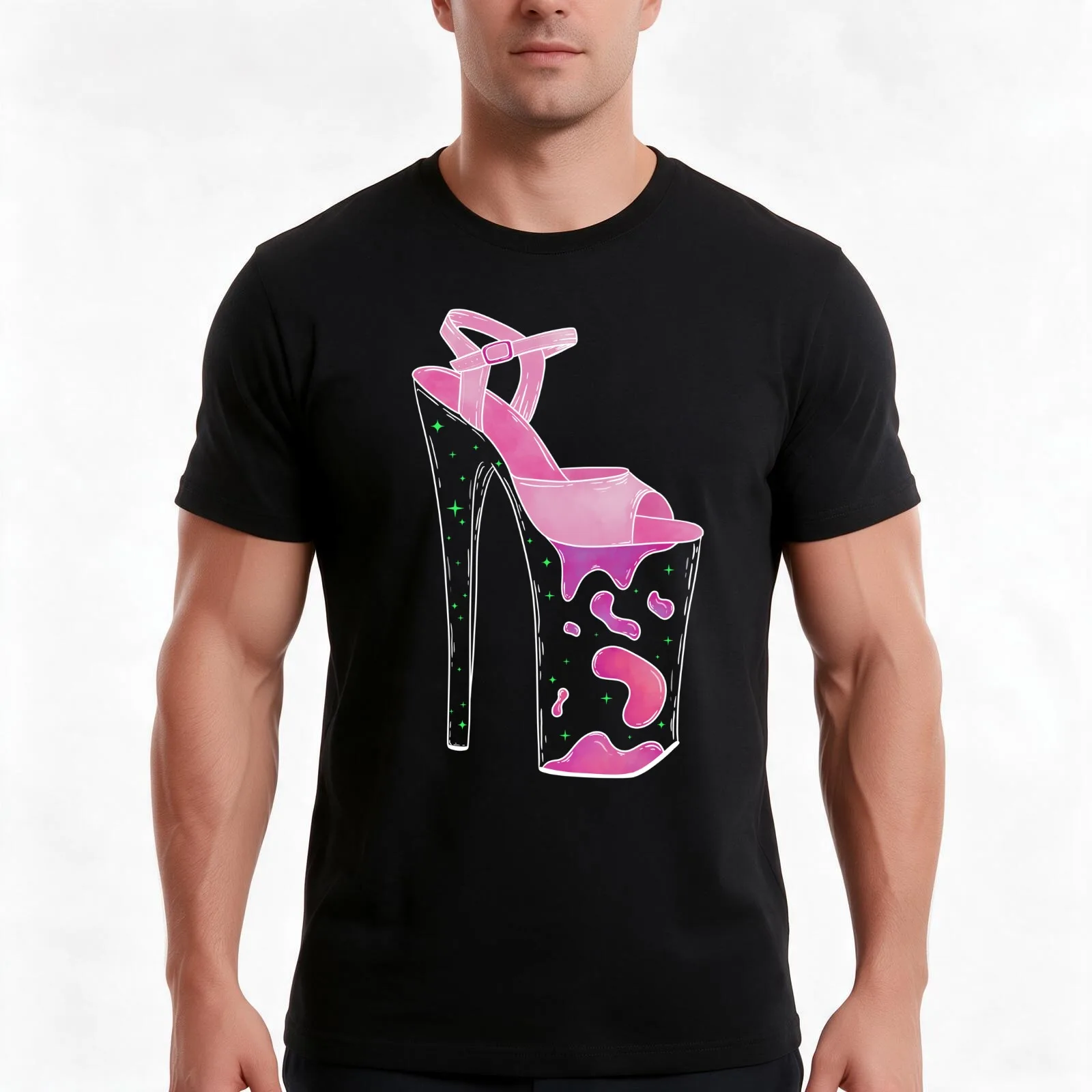10” Lava Lamp - white outlines T-Shirt Summer Casual Cotton Tee Oversized Streetwear Tops Vintage Graphic Print 100% Cotton