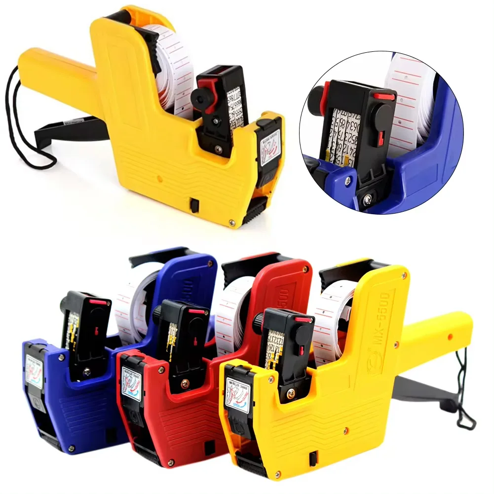 Hot 8 Digits Price Tag Gun Handheld Price Label Gun + 1 Lines Labels +1 Ink 5500 Price Tag Marker Manual Pricing Machine