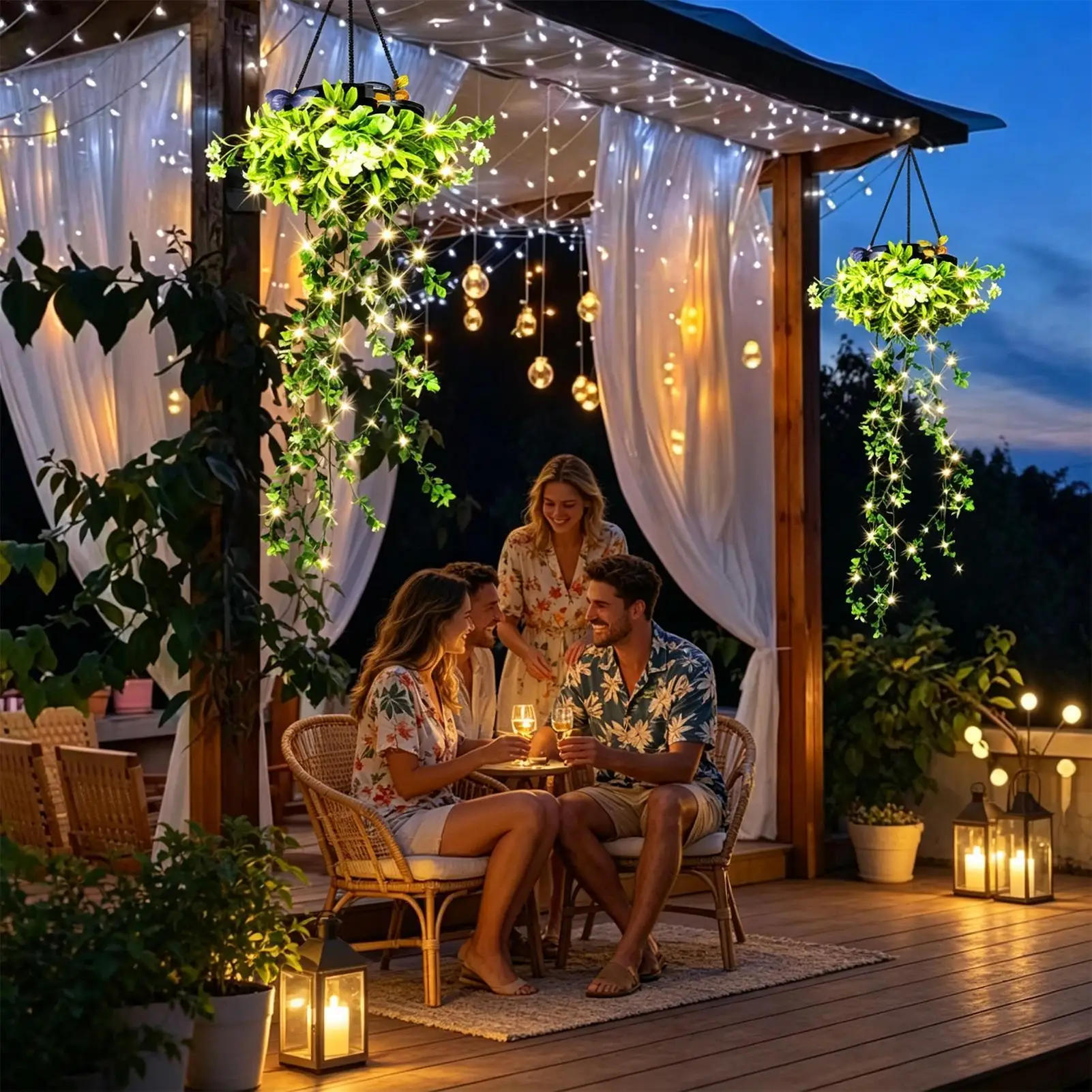 

Солнечные светильники для улицы, светодиодные гирлянды в виде искусственной лозы, солнечные гирлянды с цветами для балкона, веранды, патио, забора, заднего двора, сада