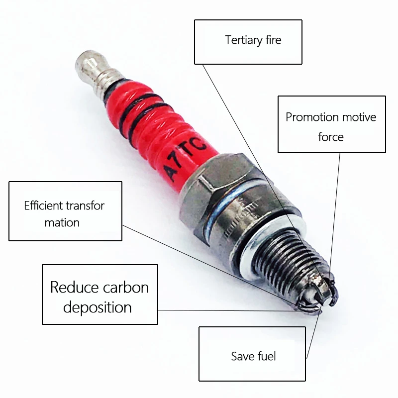 10mm Motorcycle Spark Plug CR7HSA ATRTC 3-Electrode For GY6 G6125 Engine Scooter Spark Plug Tools Motorcycle Accessories Parts