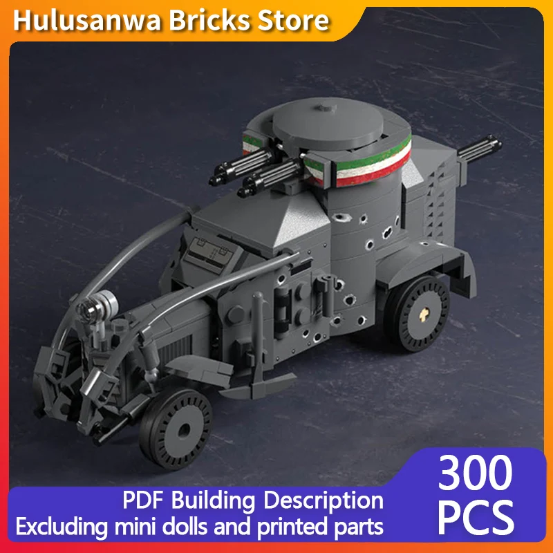

1ZM Armored Car Model MOC Building Bricks War Equipment Modular Technology Gifts Holiday Assemble Children Toys Suit