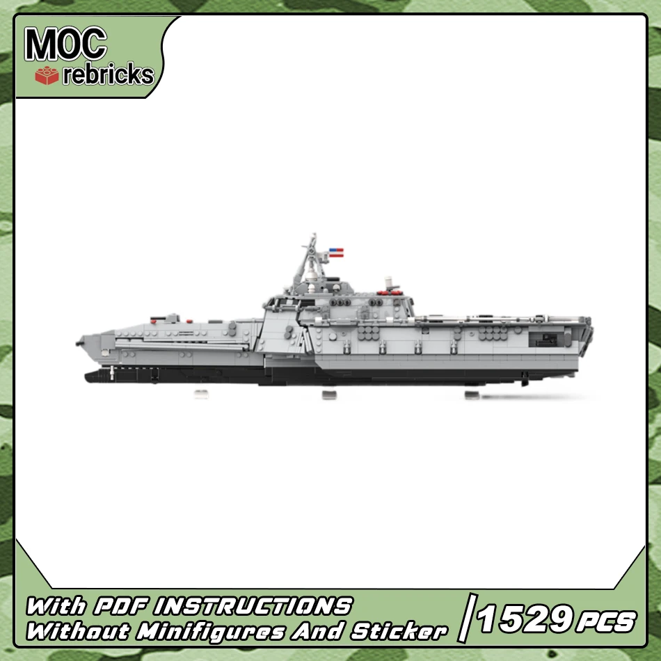 

Набор для сборки современного военного корабля USS Independence LCS-2, модель корабля для прибрежных боевых действий, конструктор для мальчиков, подарок на Рождество