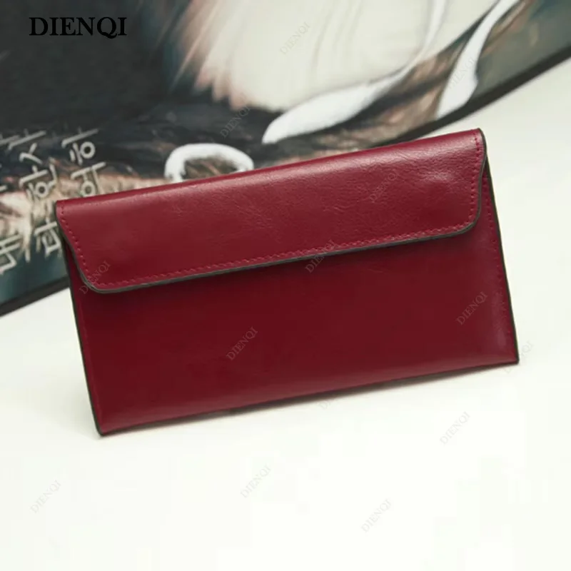 Slim Purse Genuine Leather Women Wallet  Luxury Female Long Clutch Coin Phone Wallets and Purses Ladies Card Holder Vallet