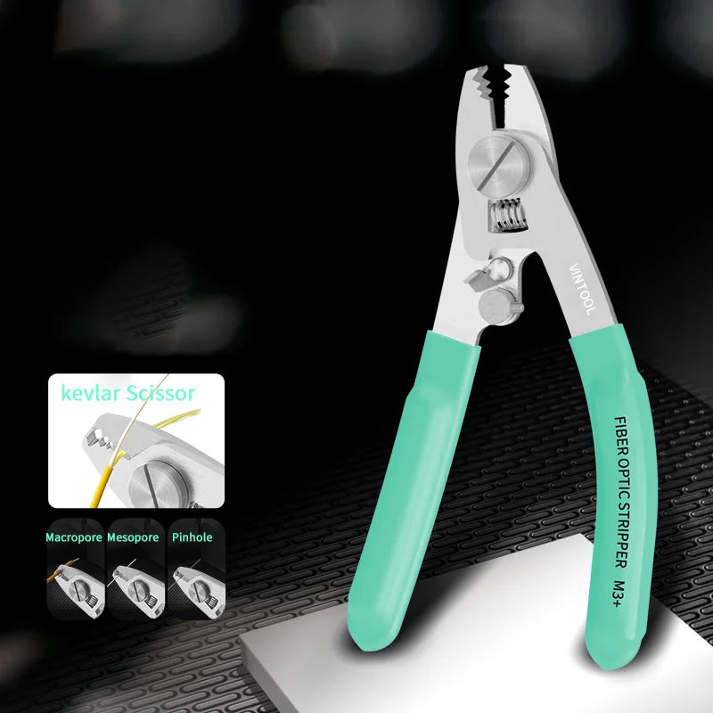 Fiber Optic Wire Stripping Pliers  Four-Opening Miller Pliers Multi-Functional Stainless Steel Wire Stripper Fiber Coating Rem