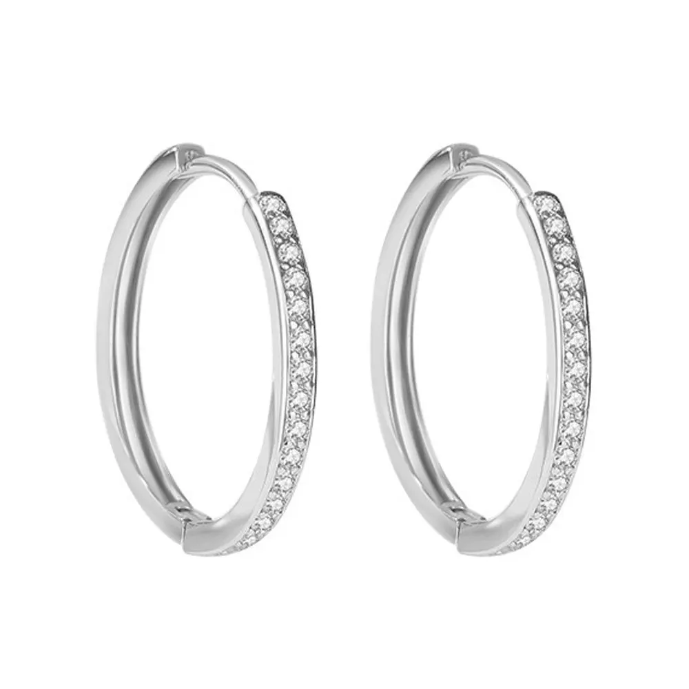 925 فضة 8/12/16/20 مللي متر الزركون هوب أقراط للنساء الزفاف المشاركة الفاخرة مصمم مجوهرات منع الحساسية