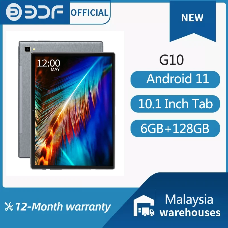 

BDF G10 MTK Tablet 10.1" 1280x800 IPS Android 11 6GB RAM 128GB ROM 4G LTE 6000mAh 18W PD Fast Charging GPS