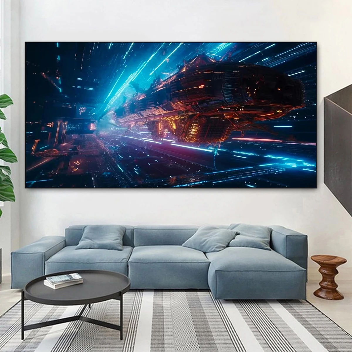 Fantasy Landscape Future Technology Starship 5D Diamond Painting Diy Cross Stitch Kit Embroidery Large Diamond Mosaic Home Decor